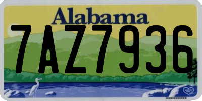 AL license plate 7AZ7936
