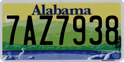 AL license plate 7AZ7938