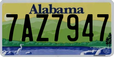 AL license plate 7AZ7947