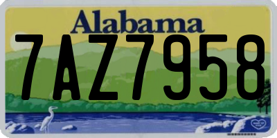 AL license plate 7AZ7958