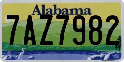 AL license plate 7AZ7982