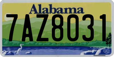 AL license plate 7AZ8031