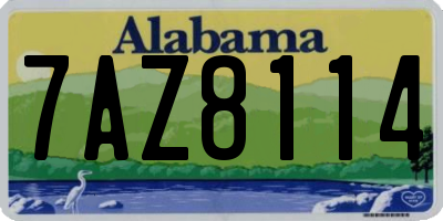 AL license plate 7AZ8114