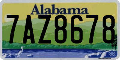 AL license plate 7AZ8678