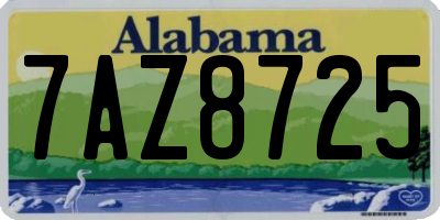 AL license plate 7AZ8725