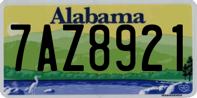 AL license plate 7AZ8921
