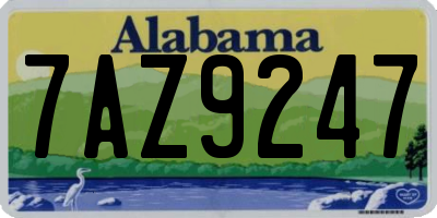 AL license plate 7AZ9247