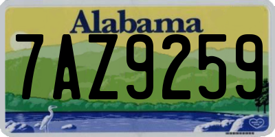 AL license plate 7AZ9259