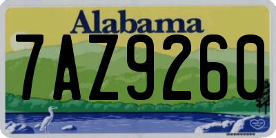 AL license plate 7AZ9260