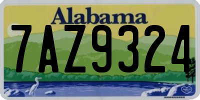 AL license plate 7AZ9324