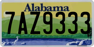 AL license plate 7AZ9333