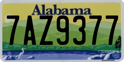 AL license plate 7AZ9377