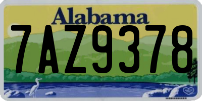 AL license plate 7AZ9378