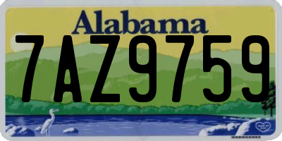 AL license plate 7AZ9759