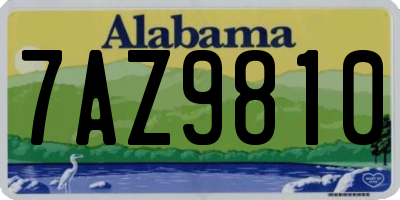 AL license plate 7AZ9810