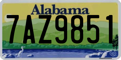 AL license plate 7AZ9851