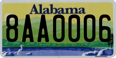 AL license plate 8AA0006