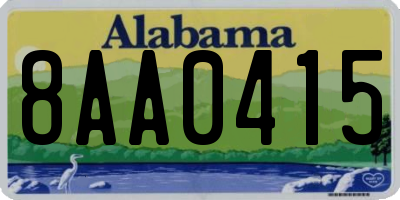 AL license plate 8AA0415