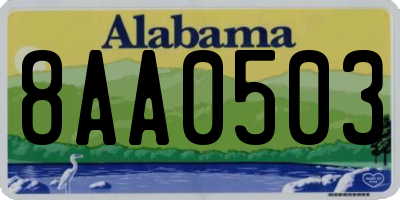 AL license plate 8AA0503
