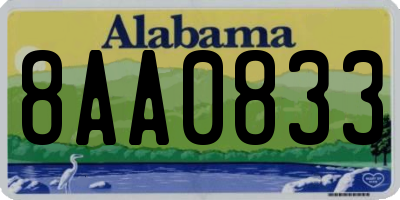 AL license plate 8AA0833