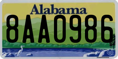 AL license plate 8AA0986