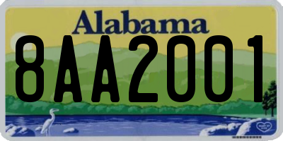 AL license plate 8AA2001