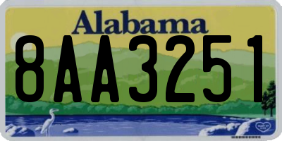 AL license plate 8AA3251