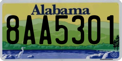 AL license plate 8AA5301