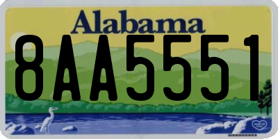 AL license plate 8AA5551