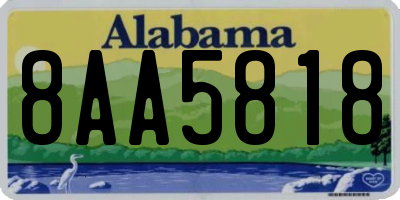 AL license plate 8AA5818