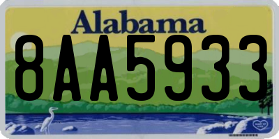 AL license plate 8AA5933