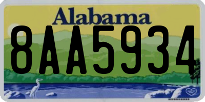 AL license plate 8AA5934