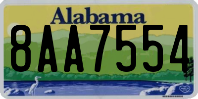 AL license plate 8AA7554