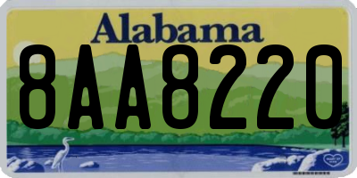 AL license plate 8AA8220