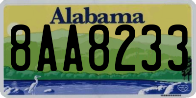 AL license plate 8AA8233