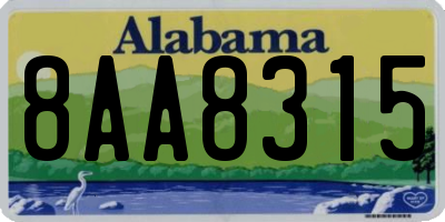 AL license plate 8AA8315