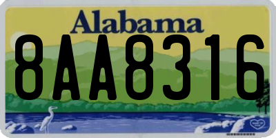 AL license plate 8AA8316
