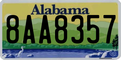AL license plate 8AA8357