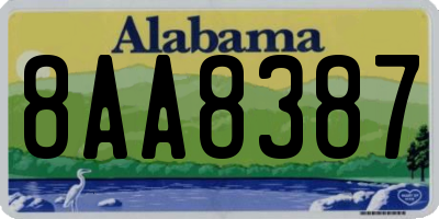 AL license plate 8AA8387