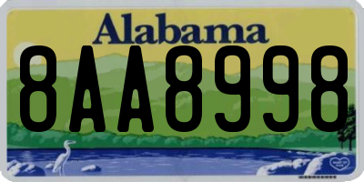 AL license plate 8AA8998