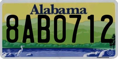 AL license plate 8AB0712