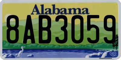 AL license plate 8AB3059
