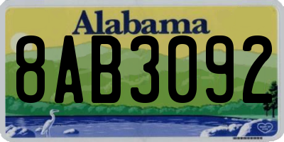 AL license plate 8AB3092