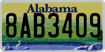 AL license plate 8AB3409