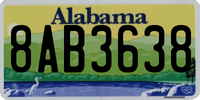 AL license plate 8AB3638