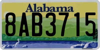 AL license plate 8AB3715