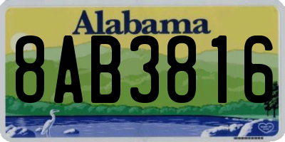 AL license plate 8AB3816