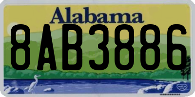 AL license plate 8AB3886