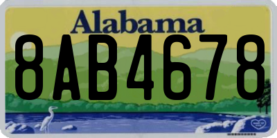 AL license plate 8AB4678