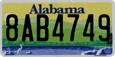 AL license plate 8AB4749